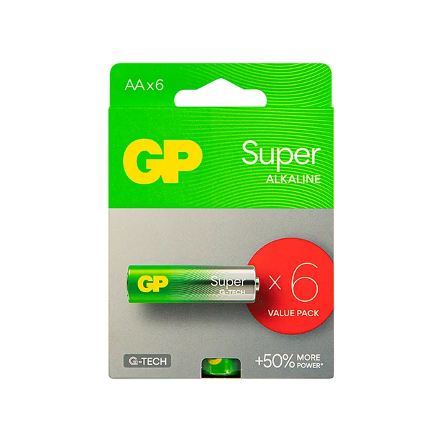 AA alkalická batéria 1.5 LR6 GP SUPER 6 Kus