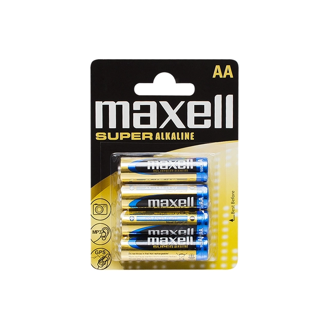 AA alkalisk batteri 1.5 LR6 MAXELL 4 Stykker