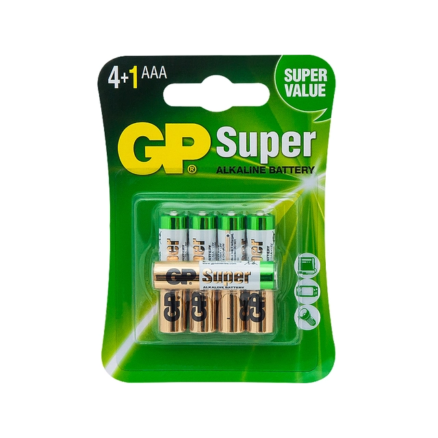 AAA sārma baterija 1.5 LR3 GP SUPER 5 Gab