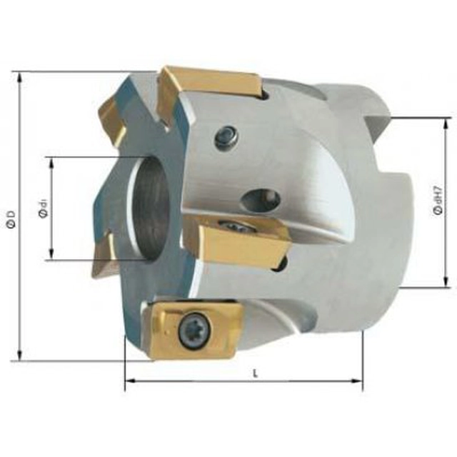 Corner milling head 90 ° Z7 internal cooling D80mm for APKT16