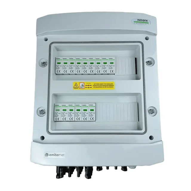 Aansluiting PV-schakelbordDC hermetisch IP65 EMITER met DC-overspanningsafleider Noark 1000V type 2, 5x PV-reeks, 5x MPPT