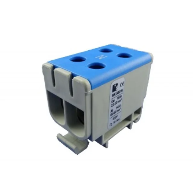 Aansluitklem klem 1 blauwe pool Cu-Al 4x50mm²​​​​​​​ montage op DIN-rail 35mm 145A (Al) 160A ( Cu)