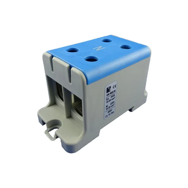 Aansluitklem klem 1 blauwe pool Cu-Al 4x95mm²​​​​​​​ montage op DIN-rail 35mm 220A (Al) 245A ( Cu)