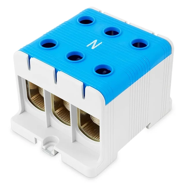 Aansluitklem klem 1 blauwe pool Cu-Al 6x150mm²​​​​​​​ montage op DIN-rail 35mm 290A (Al) 320A ( Cu)