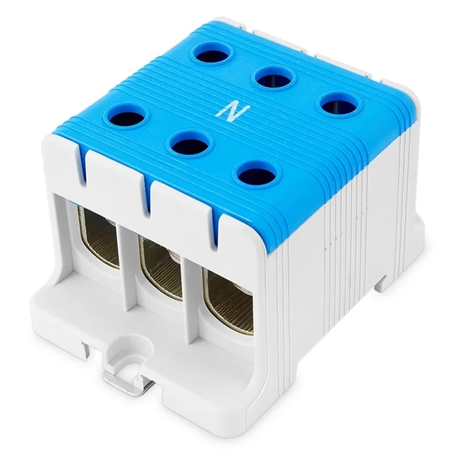 Aansluitklem klem 1 blauwe pool Cu-Al 6x95mm²​​​​​​​ montage op DIN-rail 35mm 220A (Al) 245A ( Cu)