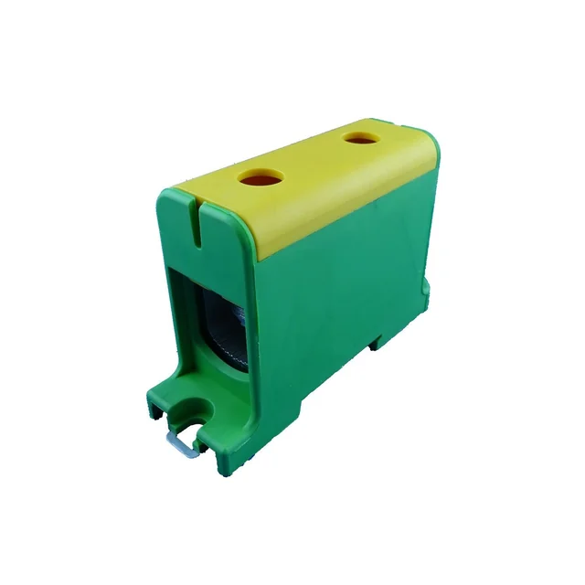 Aansluitklem klem 1 pool groen geel Cu-Al 2x95mm²​​​​​​​ montage op DIN-rail 35mm 220A (Al) 245A ( Cu)