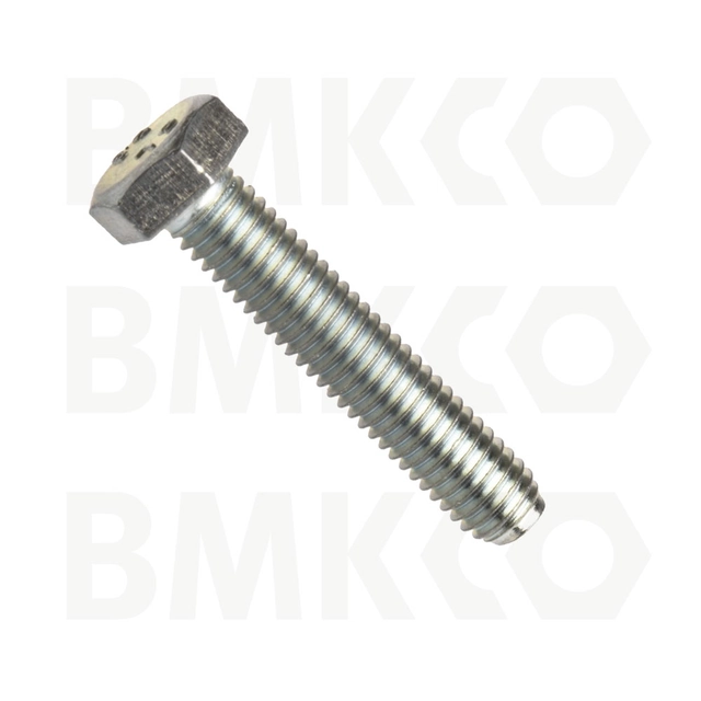 Din 933, Hexagon head screw, full thread, steel 8.8, white zinc, m4x45 mm