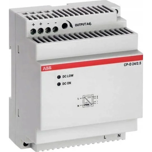 ABB CP-D 24/2.5 switching power supply input: 100-240VAC output: 24VDC/2.5A (1SVR427044R0200) (1SVR427044R0200)