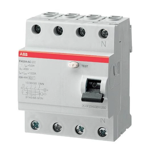 ABB Disyuntor de corriente residual FH204 AC-25/0,03 25A 4P 2CSF204004R1250