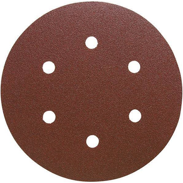 Abrasive disc with Velcro, with holes, Ø 150 mm, 6 suction holes Ø 10 mm FORMAT