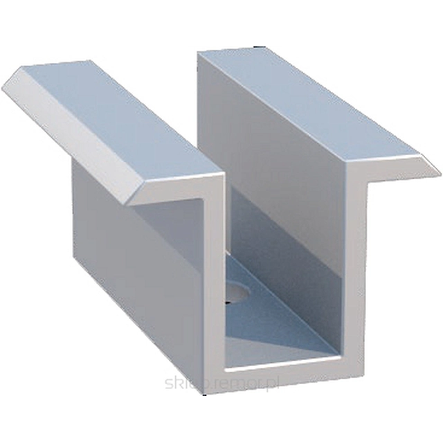 Abrazadera central para montaje paneles 30mm PV + tornillo + tuerca cuadrada