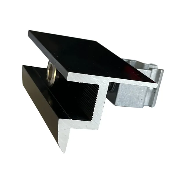 Abrazadera final con sistema de clic (negro, anodizado), 28mm