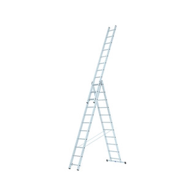 Abru driedelige multifunctionele ladder 3 x 11 graden | 6,8 m | Aluminium