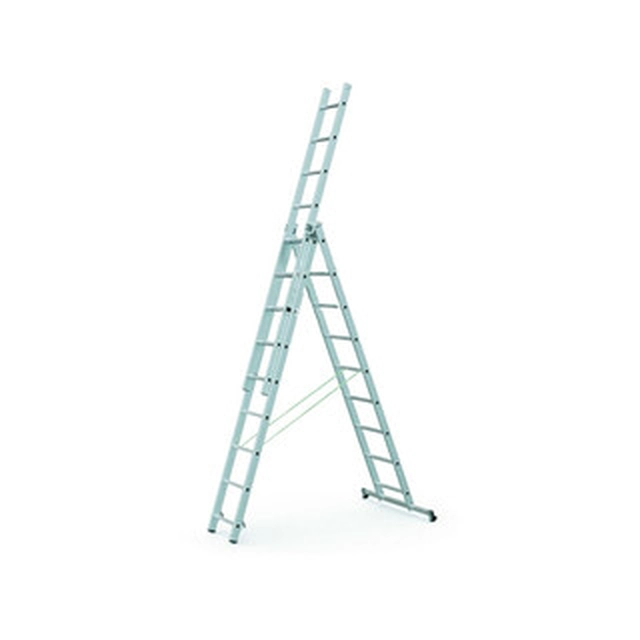 Abru driedelige multifunctionele ladder 3 x 7 graden | 4 m | Aluminium