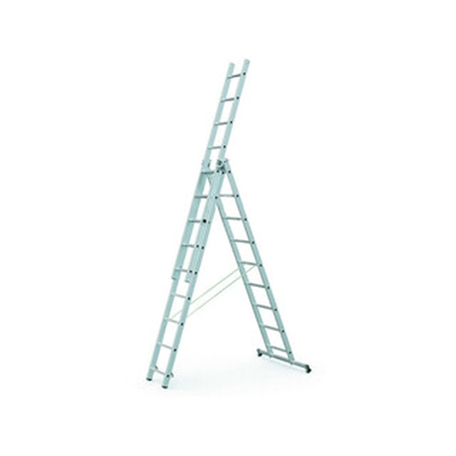 Abru driedelige multifunctionele ladder 3 x 8 graden | 5,12 m | Aluminium