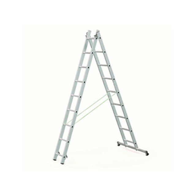 Abru tweedelige multifunctionele ladder 2 x 11 graden | 5,4 m | Aluminium