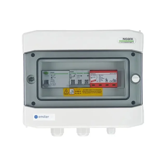 AC-schakelapparaat, IP65, SPD AC Dehn-type 1+2, stroomonderbreker 10A 3-F, RCD-type A 40A/300mA