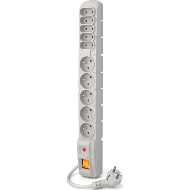 Acar power strip S10 prepäťová ochrana 10 zásuvky 5 m šedá (W0133)