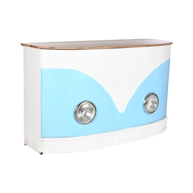 Accessory Furniture Home ESPRIT White Brown Turquoise Glass Iron Mango Wood 157 x 52 x 90 cm