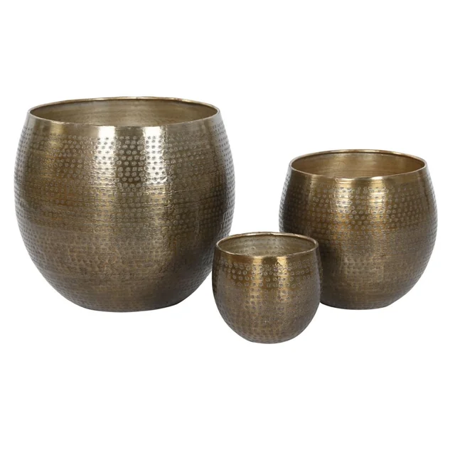 Accueil Set de pots ESPRIT Aluminium Doré 47 x 47 x 40,5 cm