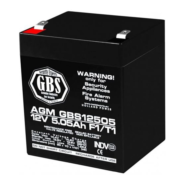 Accumulateur A0058600 AGM VRLA 12V 5,05A pour systèmes de sécurité F1 GBS (10)