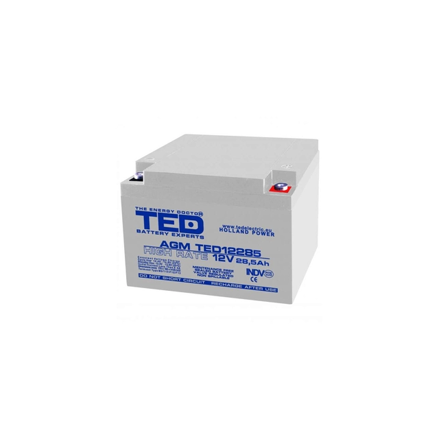 Accumulateur AGM VRLA 12V 28,5A Débit élevé 165mm x 175mm x h 126mm mm M5 TED Battery Expert Holland TED003447 (1)