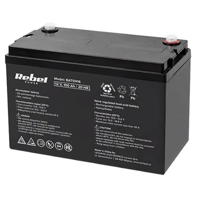 Accumulateur Batterie Gel 12V 100AH REBEL POWER BAT0416