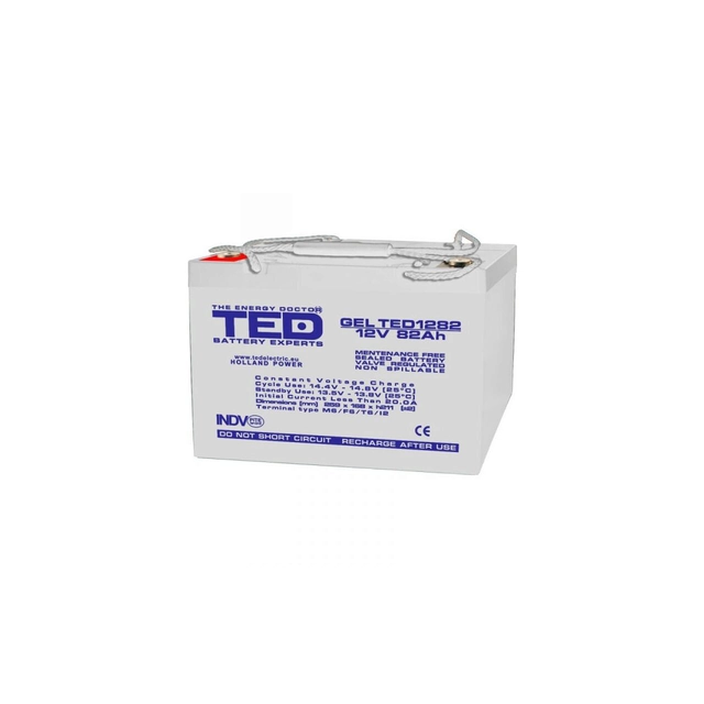 Accumulator AGM VRLA 12V 82A GEL Deep Cycle 259mm x 168mm x h 211mm M6 TED Battery Expert Holland TED003478 (1)