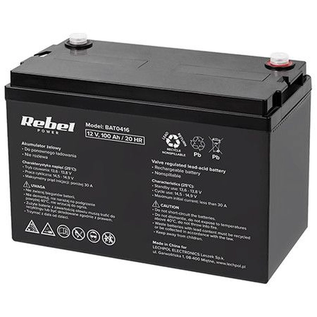 Accumulatore Gel Batteria 12V 100AH REBEL POWER BAT0416