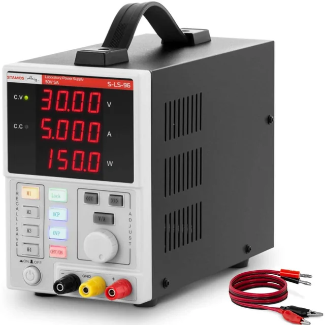 Laboratory service power supply with LED memory function 0-30 V 0-5 A DC 150 W