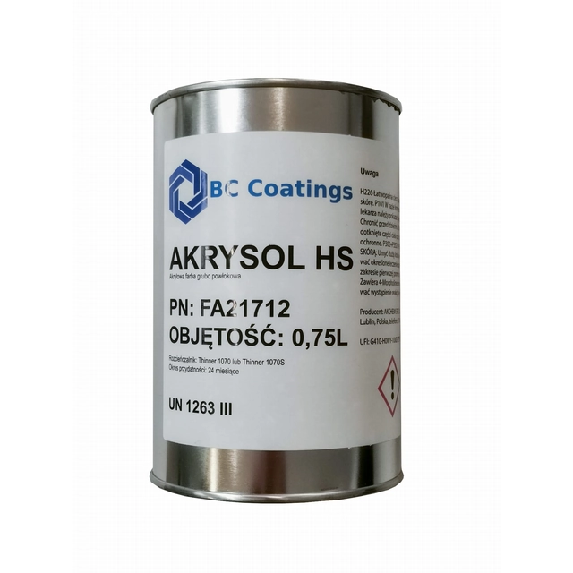 Acrylfarbe Akchem Akrysol HS Graphit seidenmatt 7024 RAL 0,75l