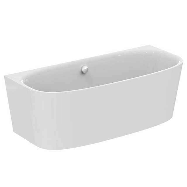 Acrylic bathtub Ideal Standard Dea, 180x80, placed against the wall, white glossy, with bathtub filling function