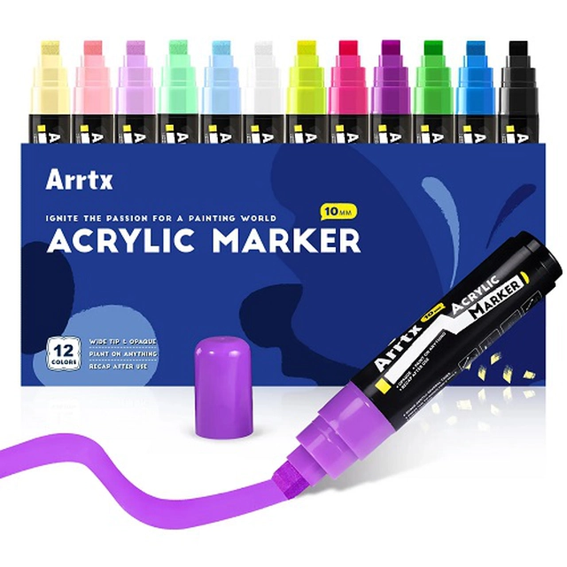 Arrtx Acrylic Marker Pens , 12 Colours - merXu - Negotiate prices