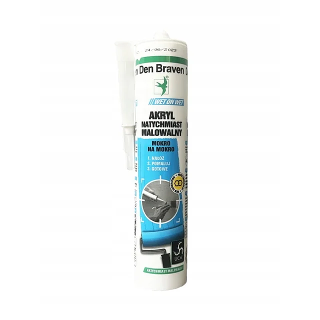 Acrylique immédiatement peint / mouillé sur Den Braven mouillé 300ml