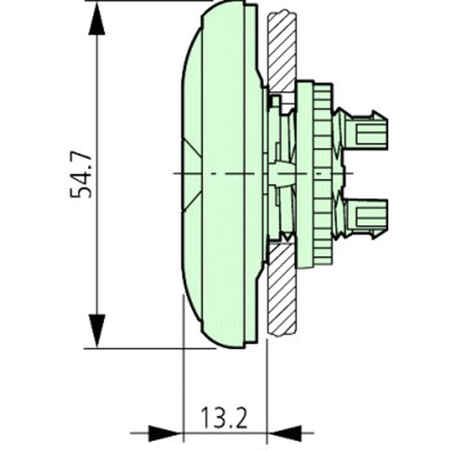 Acționare cu buton dublu M22-DDL-GR-GB1/GB0 retroiluminat cu autoretur