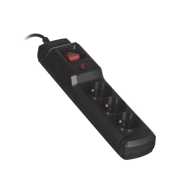 Activejet surge protection power strip 3 sockets 1.5 m black