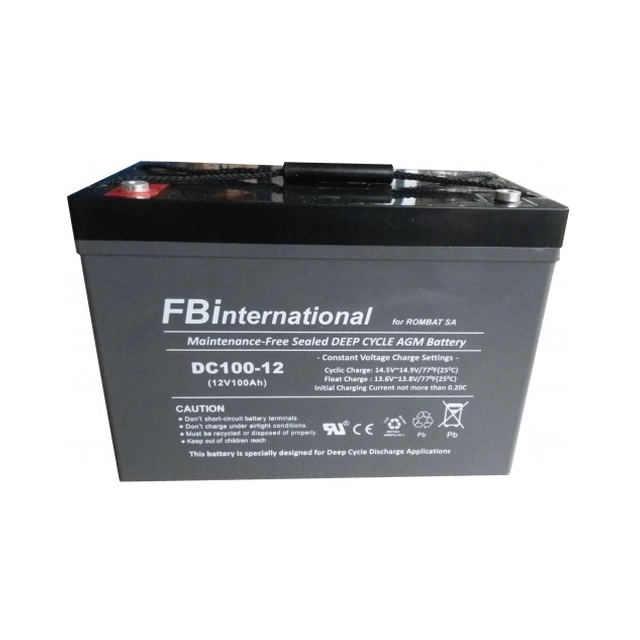 Acumulator AGM VRLA 12V 150A Deep Cycle dimensiuni 483mm x 170mm x h 240mm DC150-12 FBI - pm1