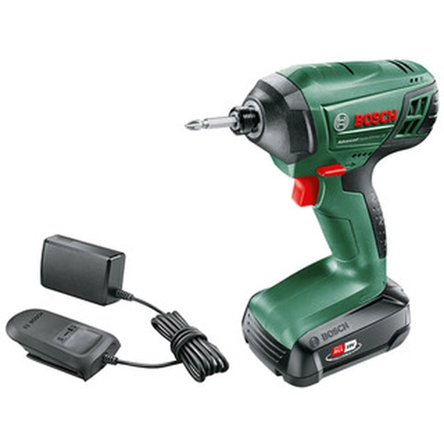 Bosch AdvancedImpactDrive 18 cordless impact driver with bit holder 18 V | 130 Nm | 1/4 inches | Carbon brush | 1 x 1,5 Ah battery + charger | In a cardboard box