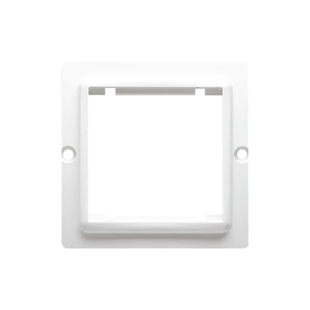 Adaptador (adaptador) para acessórios padrão 45 ×45 milímetros.Fixação na caixa com clipes e parafusos, branco