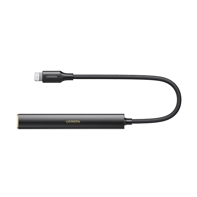 Adaptador amplificador de auriculares de audio USB-C a mini jack 3.5mm negro