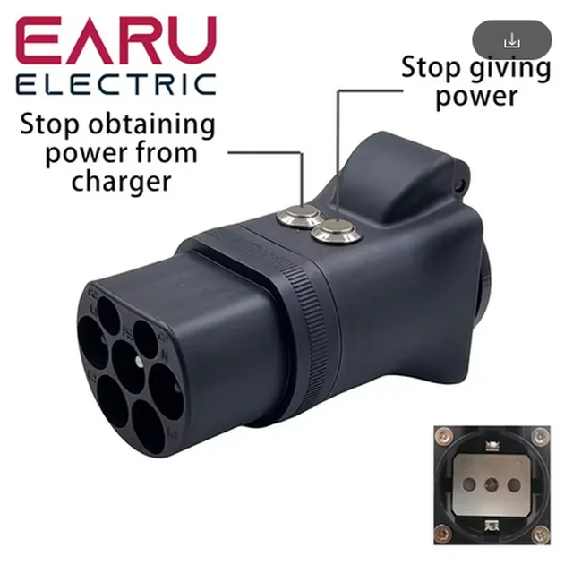 Adaptador de enchufe TYP-2 a enchufe típico 230V