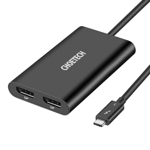 Adaptador divisor USB tipo C Thunderbolt 3 negro