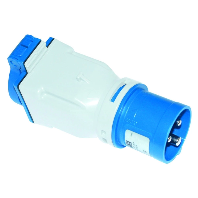 Adapter med CEE stik indgang 16A/3P/230V udgangsstik 16A 230V med en stift IP44