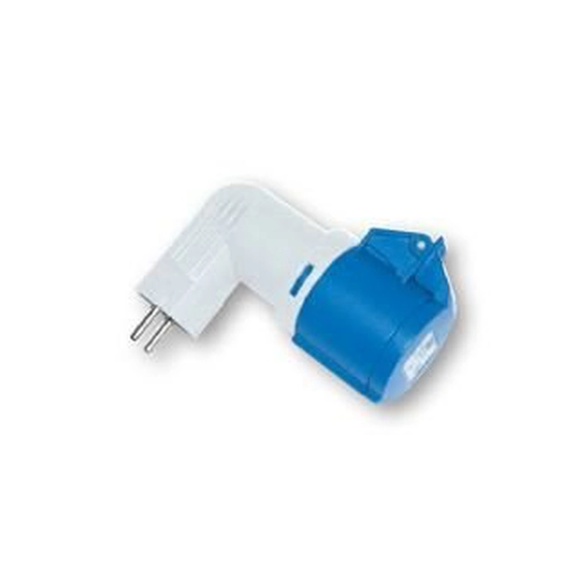 Adapter met uni-schuko plug ingang 16A/3P/230V CEE-aansluiting uitgang 16A 230V IP44