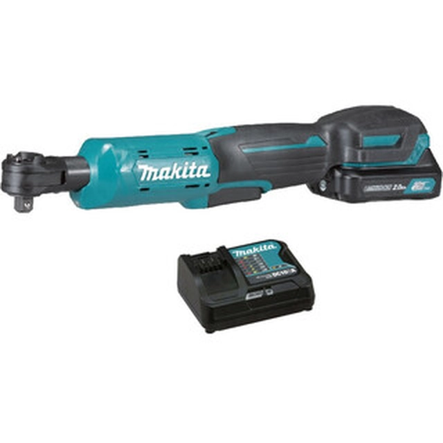 Makita WR100DSA cordless ratchet wrench 10,8 V/12 V|3/8 inches |47,5 Nm | Carbon brush |1 x 2 Ah battery + charger | In a cardboard box