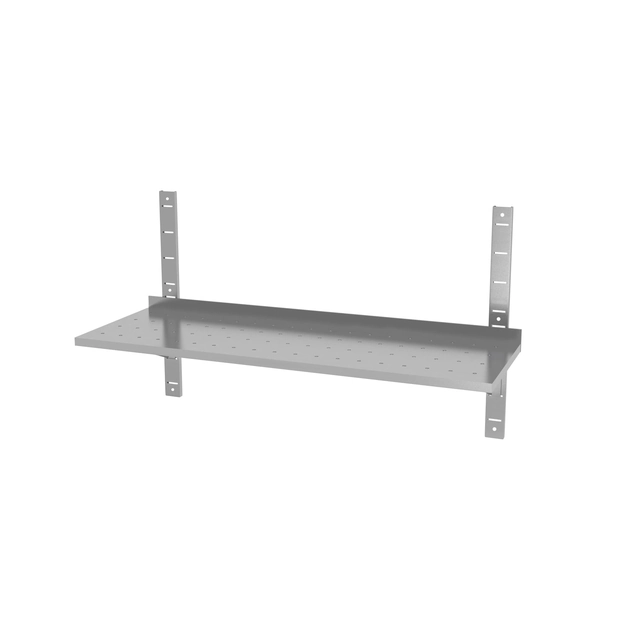 Adjustable single, perforated hanging shelf with two consoles | 700x300x600 mm