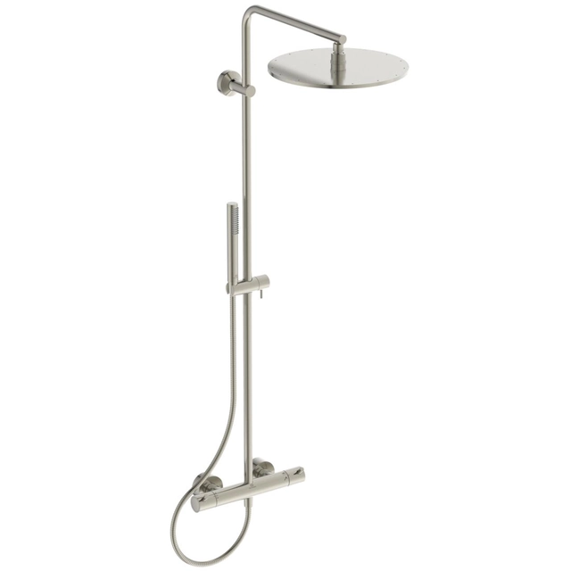 Stationary shower system Ideal Standard Ceratherm T125, with head Ø300 and hand shower Stick, Silver Storm