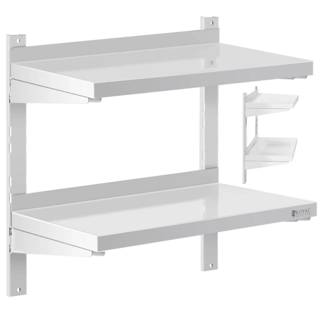 Double adjustable wall shelf gastronomic STEEL 60 x 30 cm