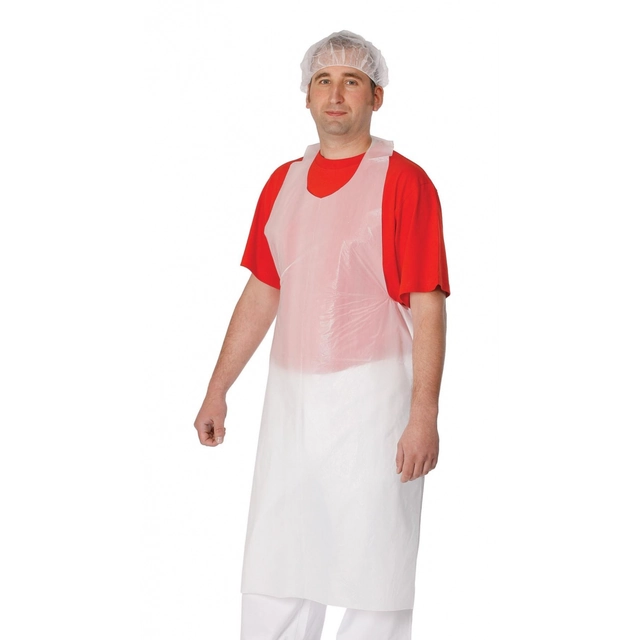 SHIELD EWALO PE disposable apron with bib 100 pcs 69x122cm white