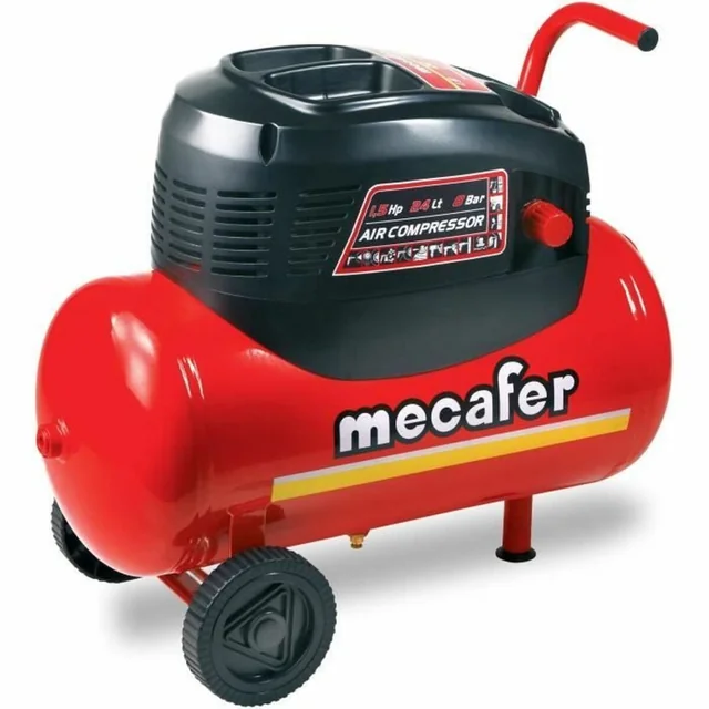 Αεροσυμπιεστής MECAFER 1,5 cv 24 L Κόκκινο